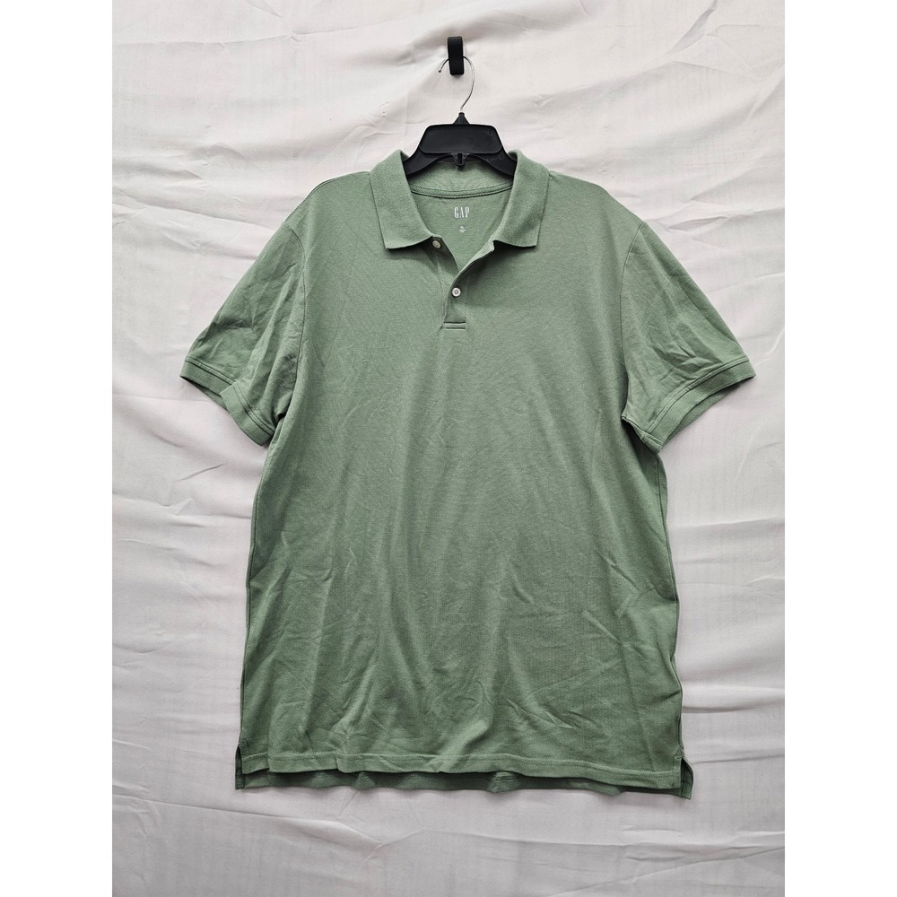 Gap Mens Pullover Polo Green Cotton Blend Casual Size XL